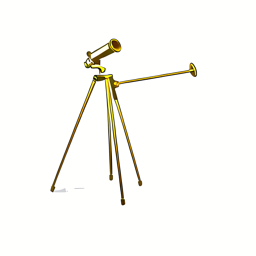 brass telescope on tripod