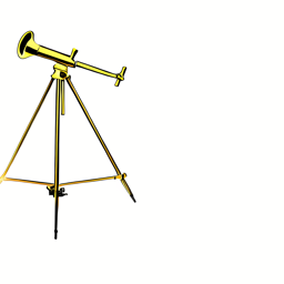 brass telescope on tripod